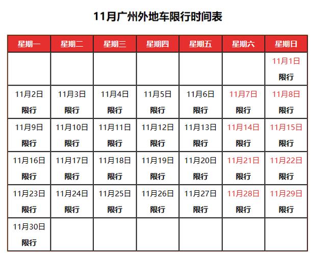 广州11月限行(广州11月份限行日期表)-第6张图片 广州11月限行(广州11月份限行日期表)-第6张图片