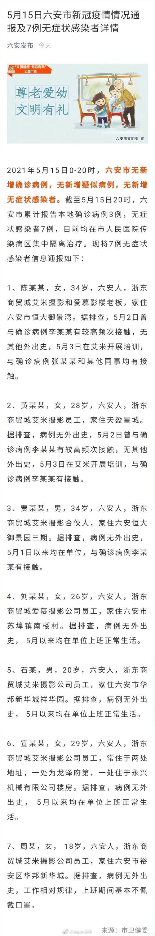 安徽6人疫情/安徽 1例-第2张图片 安徽6人疫情/安徽 1例-第2张图片