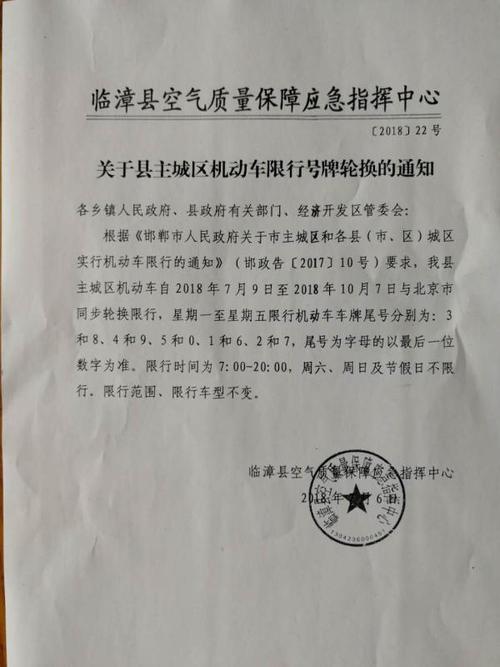 临漳限行/临漳限行几点到几点-第6张图片