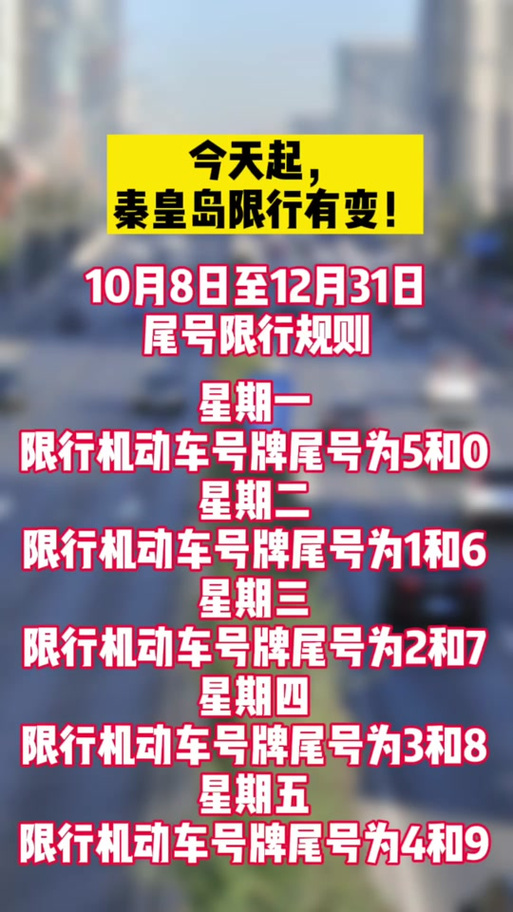 秦皇岛限行通知12月/秦皇岛限行日历2021-第2张图片 秦皇岛限行通知12月/秦皇岛限行日历2021-第2张图片